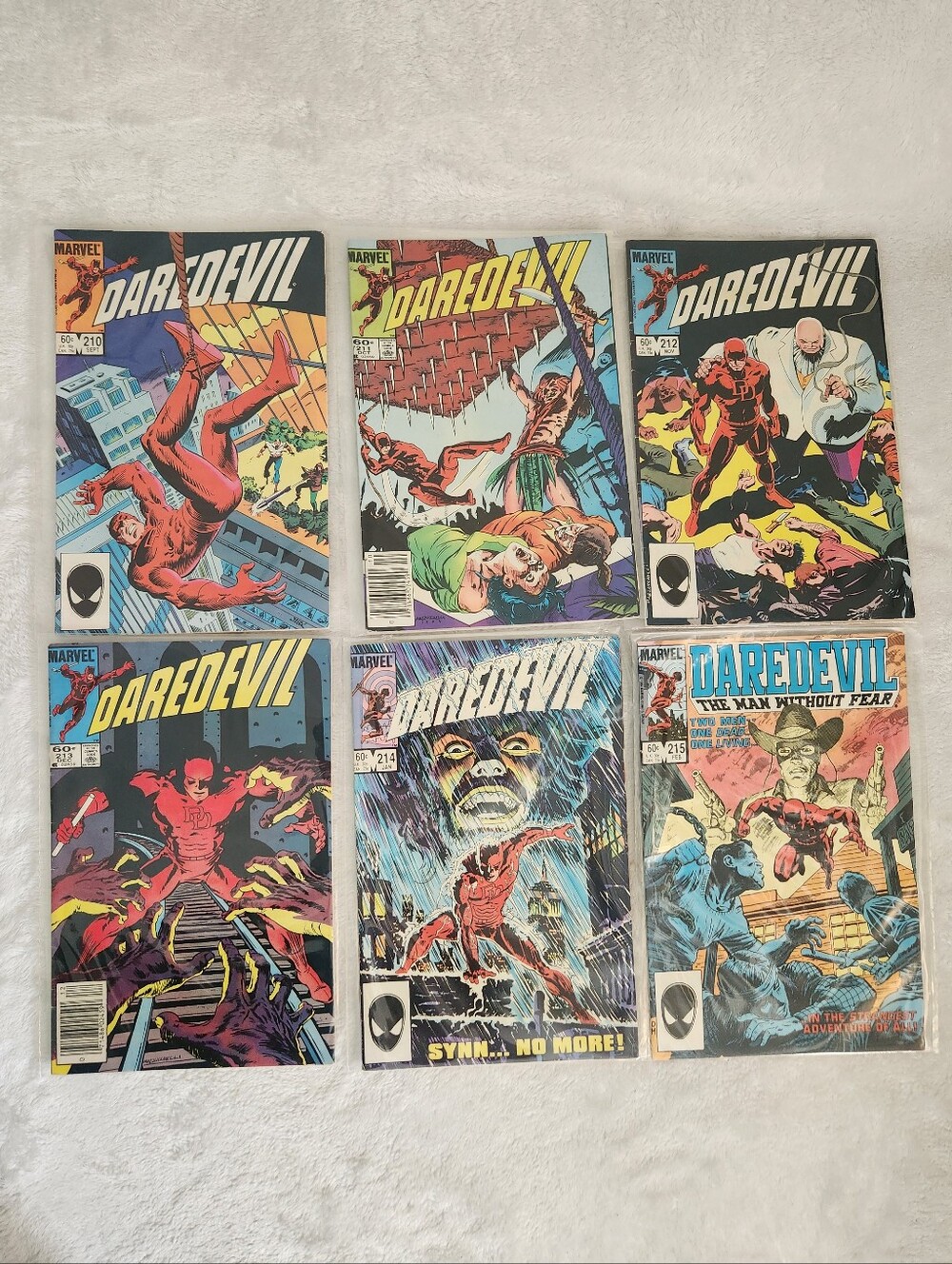 Daredevil Marvel Comics #210-215 Complete 6 Issue Run 1984-85 Vintage